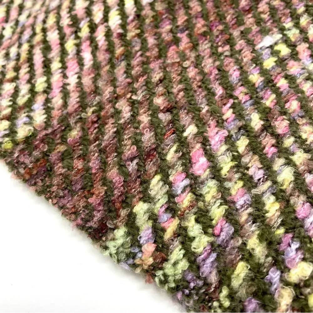 Renne's NYC Women's Knit Scarf in Teal Multi, Soft Rectangle Scarf w/ Fringe